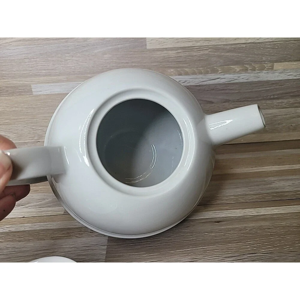 Bavaria Schirnding‎ Ceramic Teapot Blue and White Mid Century Modern Design